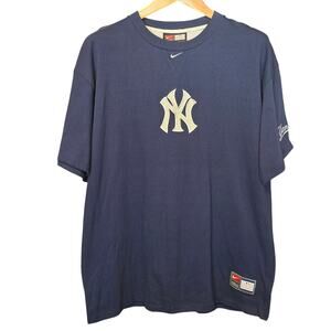 Nike New York Yankees Tee Mens Size XL Blue Short Sleeve Crew Neck Embroidered